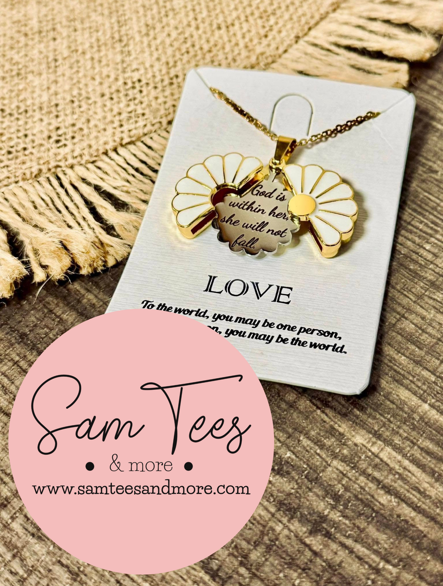 God Is Within Her - Hidden Message Daisy Necklace
