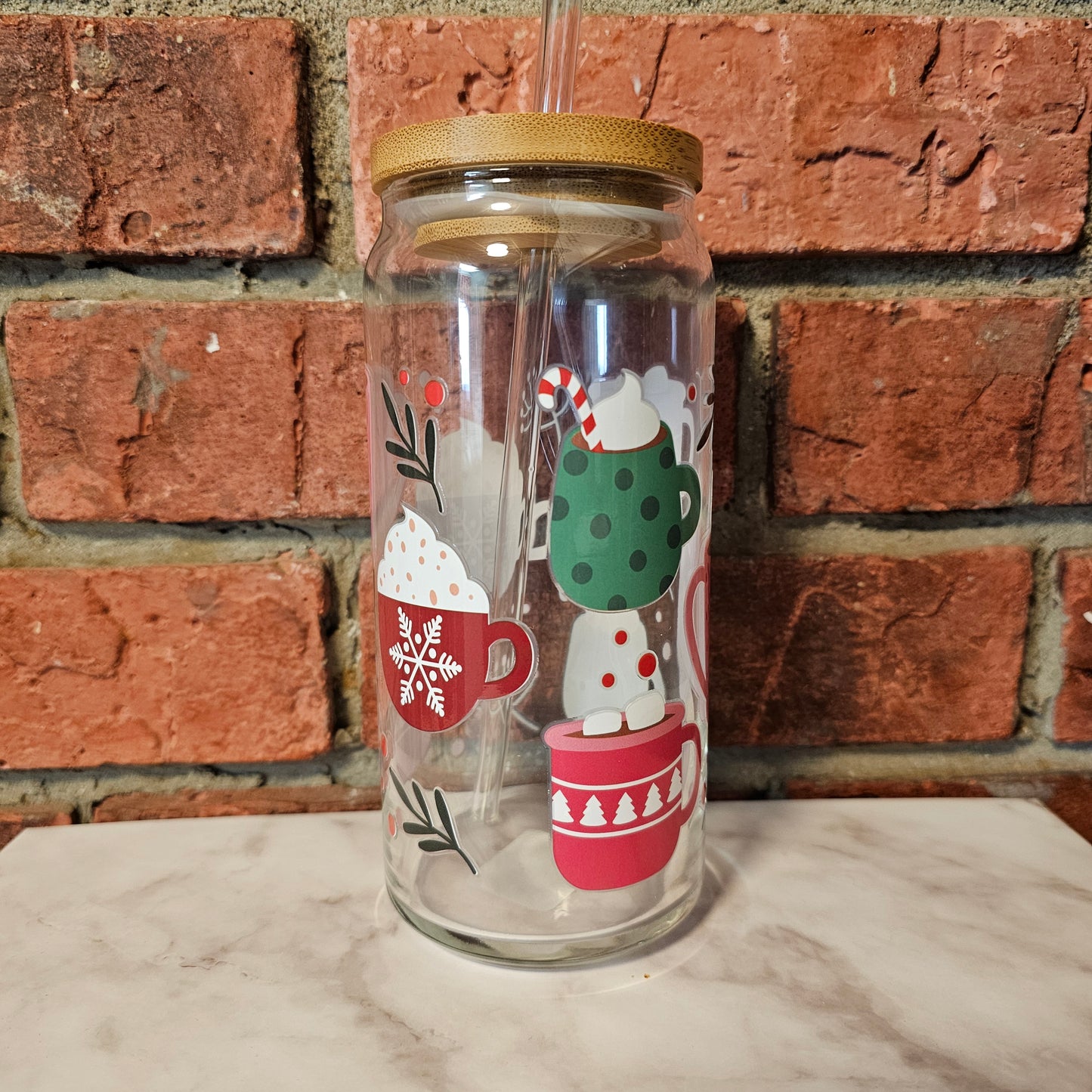 Holiday Cup 20oz Glass Cup