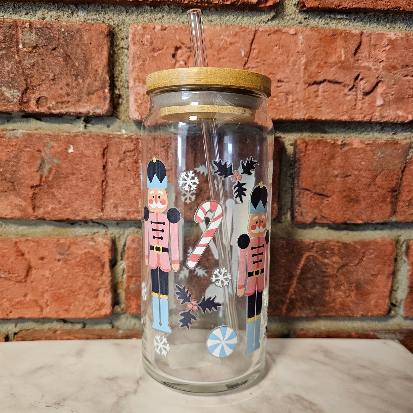 Nutcracker 20oz Glass Cup