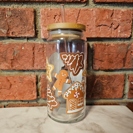 Gingerbread 20oz Glass Cup