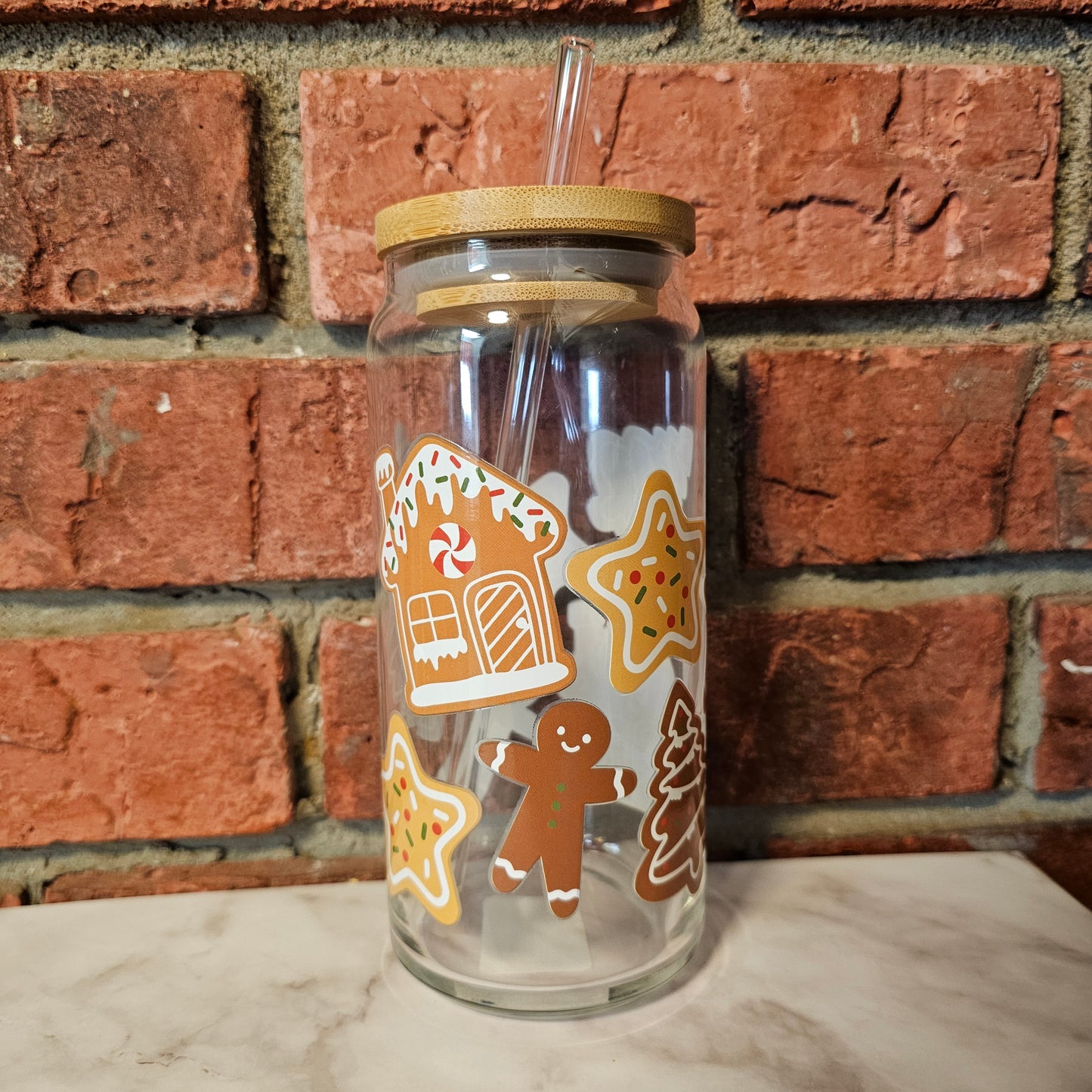 Gingerbread 20oz Glass Cup