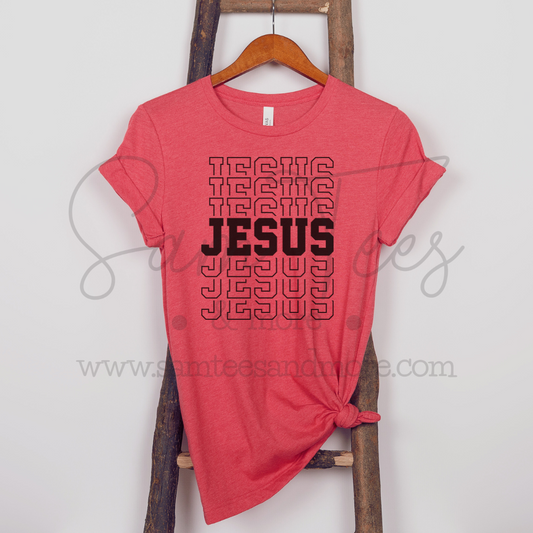 Jesus Stacked Font Tshirt