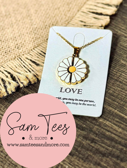 God Is Within Her - Hidden Message Daisy Necklace